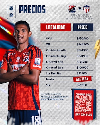 El cuadro poderoso espera el apoyo de todo el público en el estadio Atanasio Girardot - crédito @DIM_Oficial / X