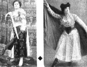 Rosita de la Plata, la compañera de Frank, en fotos tomadas en 1901 y 1902 (Caras y Caretas)