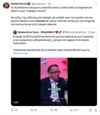 Chumel Torres comentario