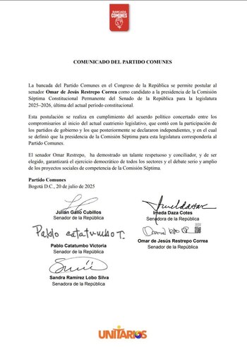 El Partido Comunes oficializó su