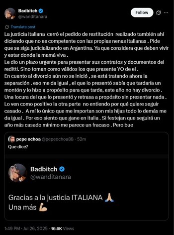 El mensaje que escribió y