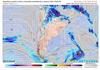 Mapa con pronóstico climático para Navidad en zonas agrícolas argentinas