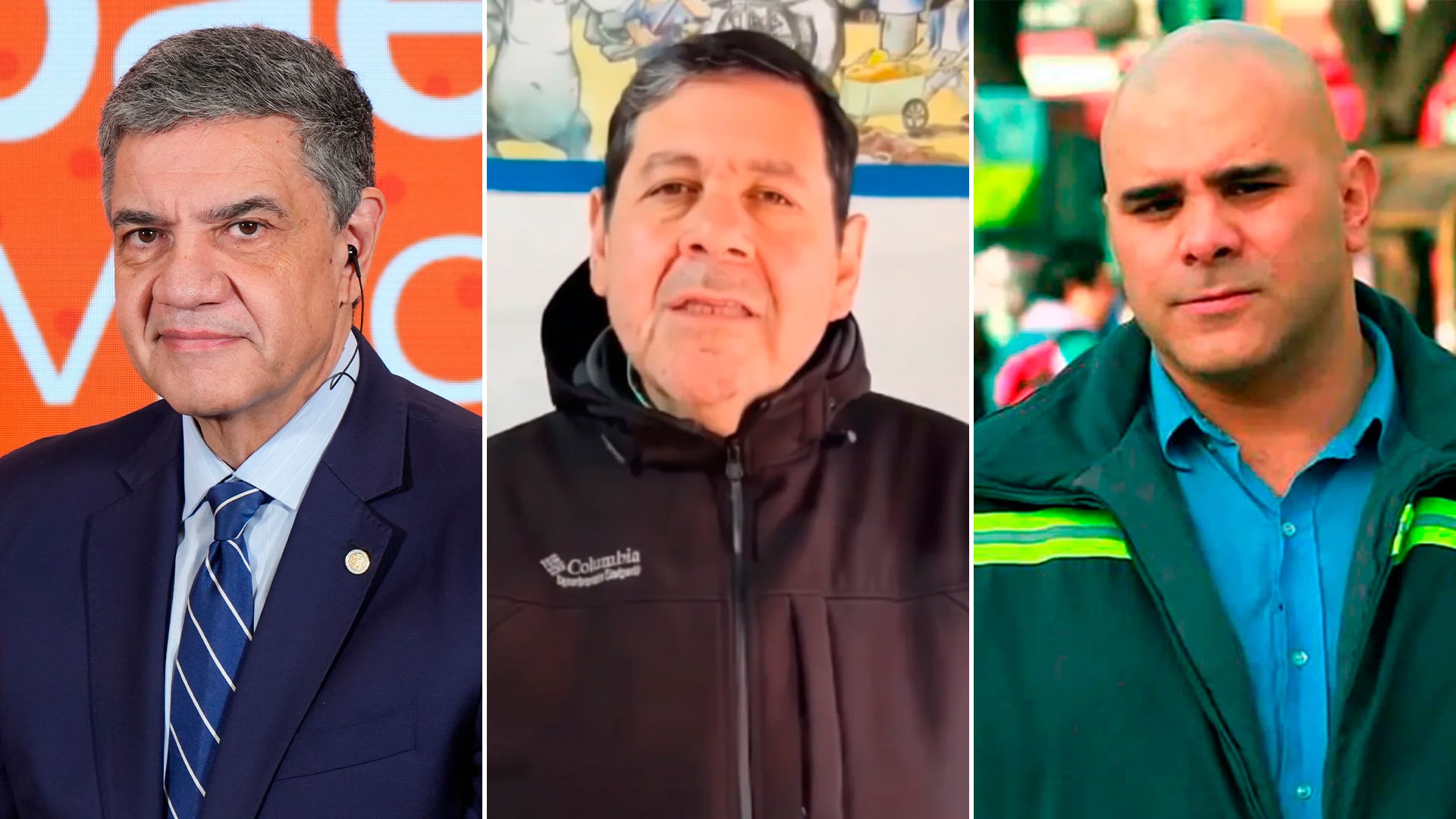 El jefe de Gobierno porteño Jorge Macri y los delegados gremiales Néstor Segovia y Claudio Dellecarbonara figuran en una composición fotográfica.