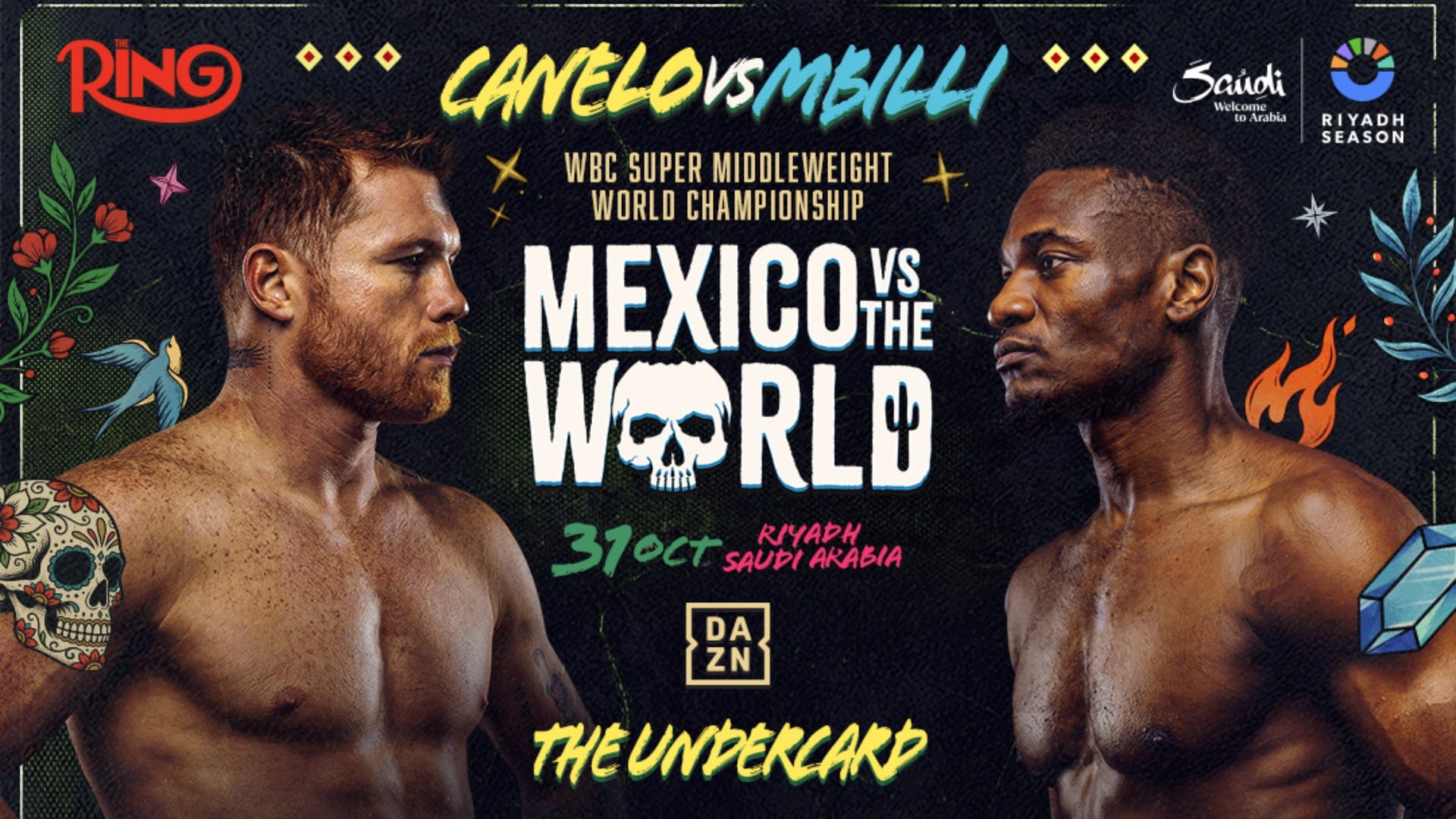 Estamos a semanas para ver el combate entre Saúl Canelo Álvarez y Christian Mbilli por el título mundial supermediano del Consejo Mundial de Boxeo (CMB), y la cartelera de peleas preliminares para el 31 de octubre (X@ringmagazine)