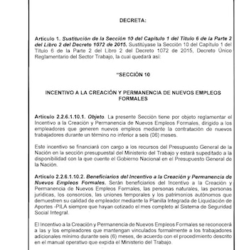 El decreto indica que habrá