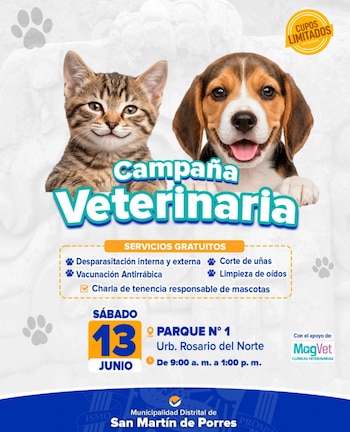 La campaña comenzará a partir de las 9 horas hasta las 13 h o agotar stock - Créditos: Municipalidad de San Martín de Porres.