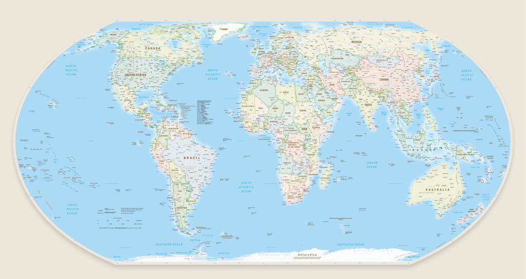 El mapa Equal Earth refleja de una forma más proporcionada las superficies de los países. (Equal Earth)