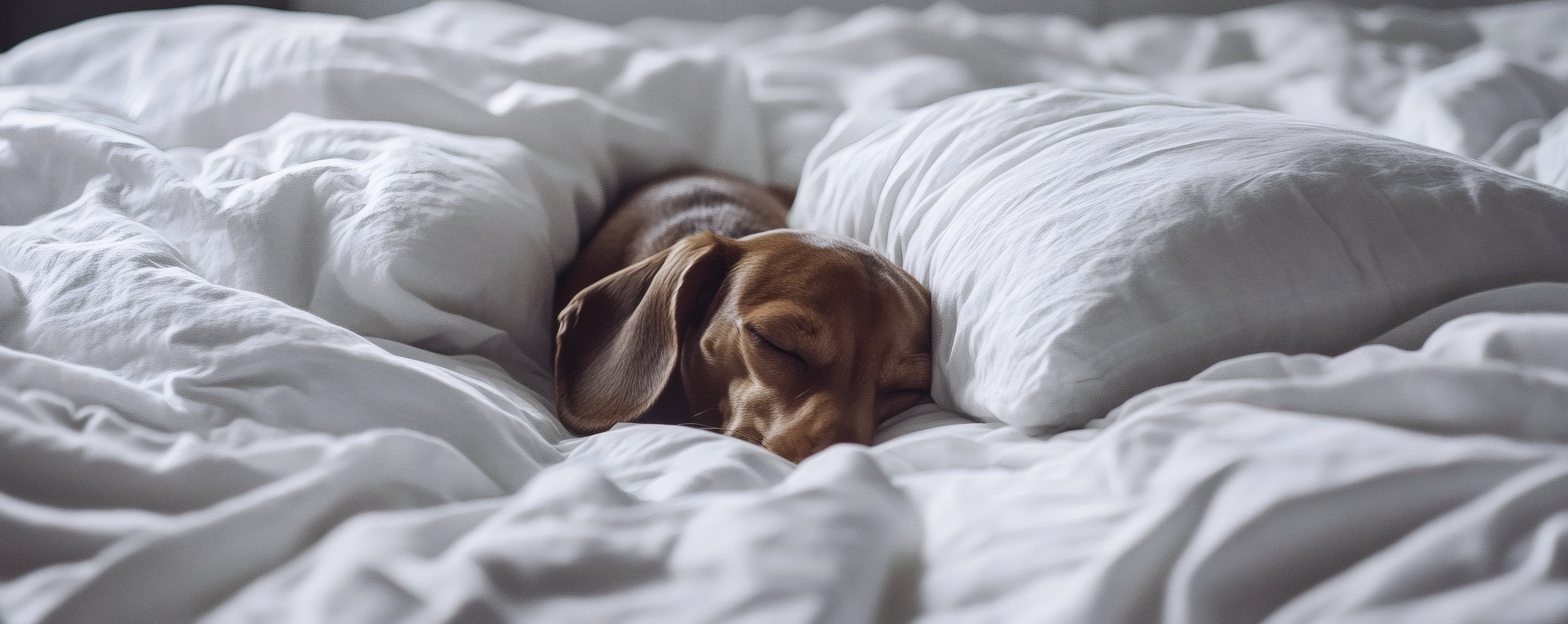 Un perro dormido en la cama. (Adobe Stock)