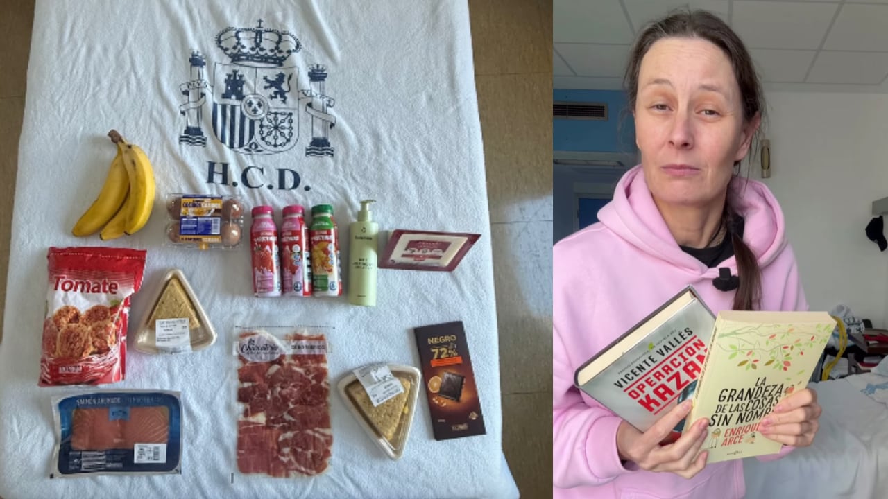 La valenciana Aitana Forcen, pasajera del crucero afectado por un brote de hantavirus, ha recibido un paquete de provisiones en el Gómez Ulla. (@aitanaforcen/Instagram)