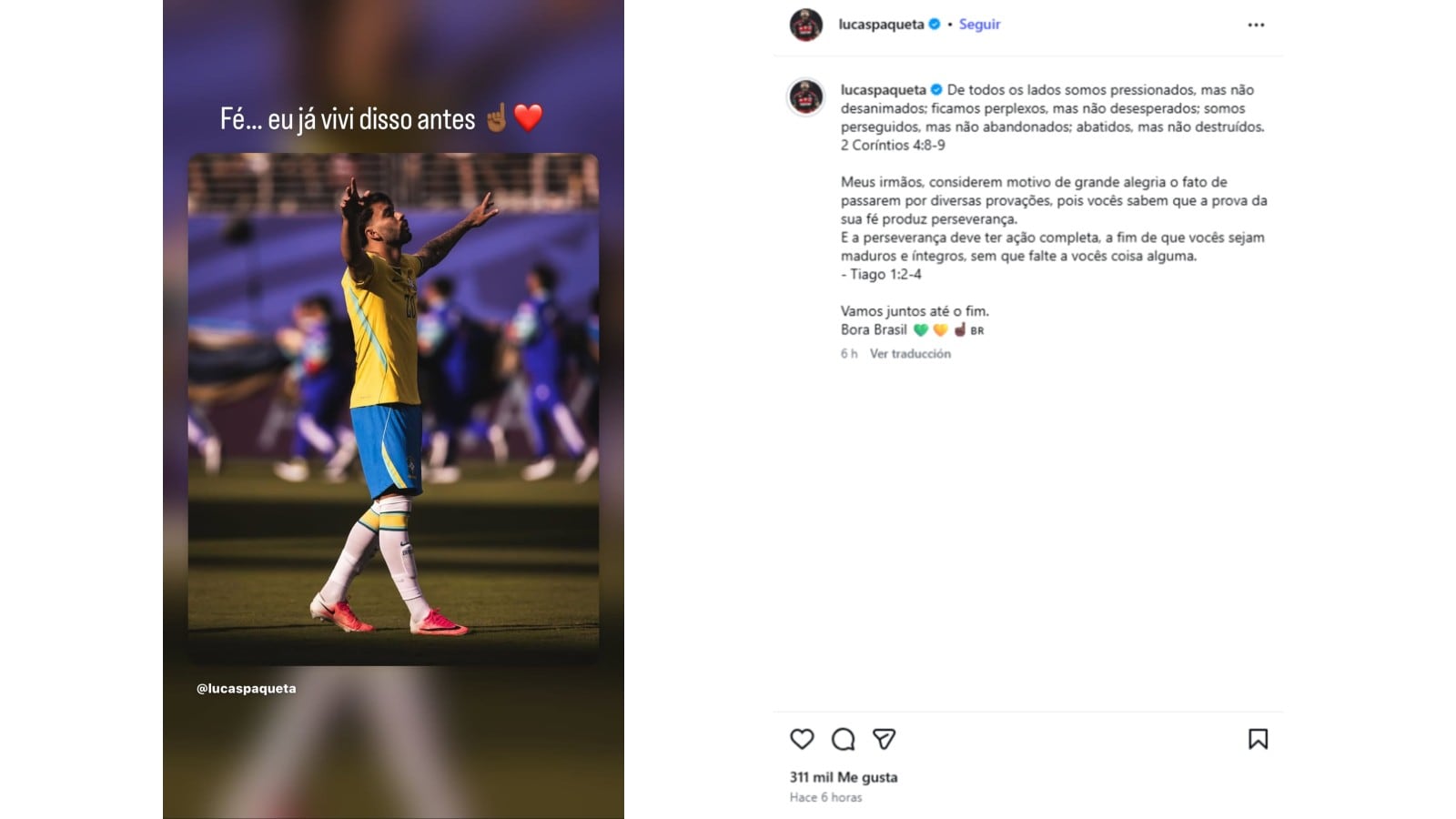 La historia y el posteo de Paquetá en redes sociales
