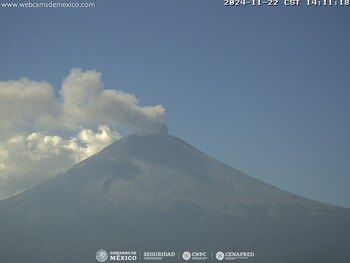 Monitoreo del Popocatépetl este 23