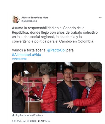 Alberto Benavides sobre su posesión