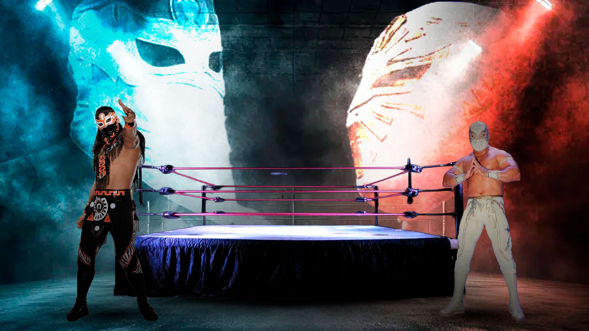 La función incluye luchas estelares, internacionales y femeniles, con un espectacular cierre protagonizado por dos ídolos mexicanos. (Ilustración Jesús Aviles)