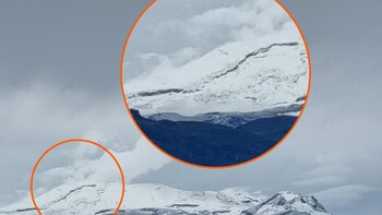 Supuesta grieta en el Nevado del Ruiz.
