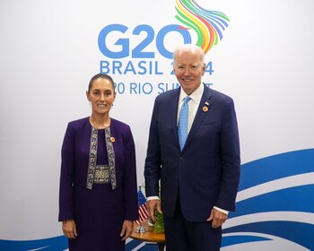 Claudia Sheinbaum se reunió en Brasil con Joe Biden
