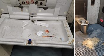 Jeringuillas y vómitos en baños