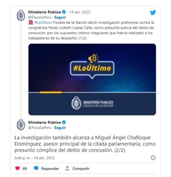 Anuncio de la investigación contra