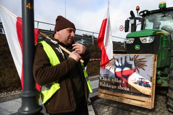 Agricultores polacos están bloqueando puntos
