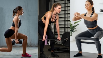 Sentadillas, peso muerto, estocadas, movimientos