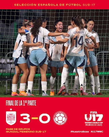 España vence 3-0 a Colombia