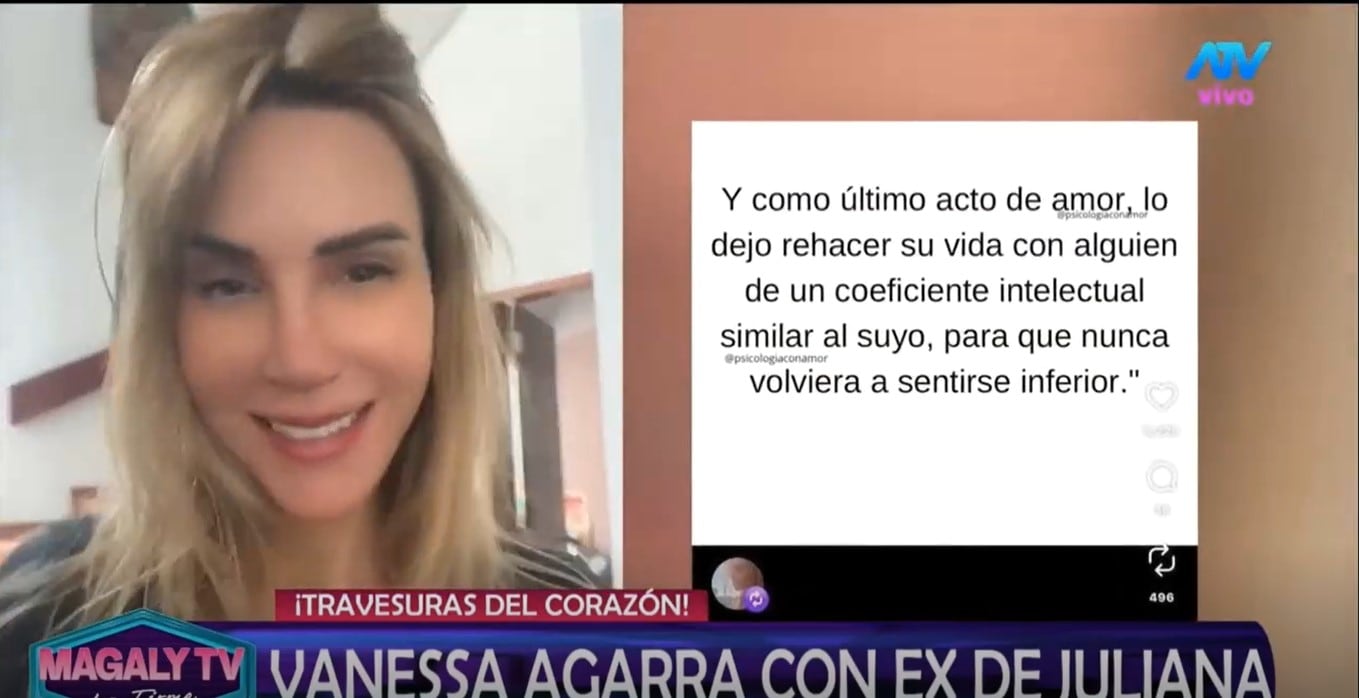 La periodista Juliana Oxenford difunde un mensaje en redes sociales luego de conocerse la relación entre su exesposo Milovan Radovic y la actriz Vanessa Terkes.