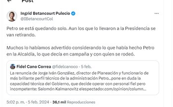 Ingrid Betancourt dice que Petro