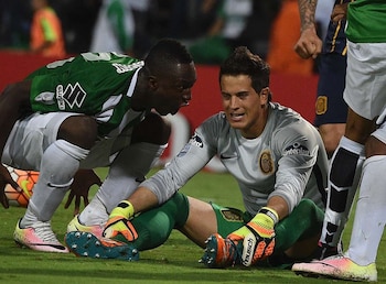 Este es el momento de celebración del gol de Atlético Nacional ante Rosario Central por Copa Libertadores 2016 - crédito AFP