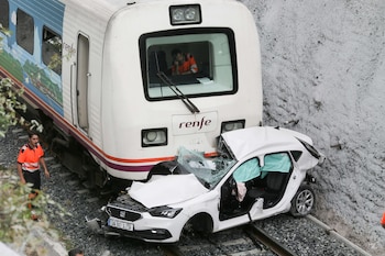 Vista del choque del tren