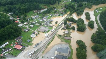 Un valle inundado visto desde