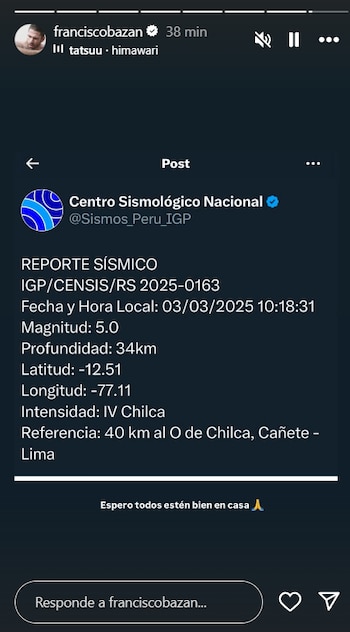 Temblor en Lima: Tula Rodríguez, Andrea Llosa, Nelly Rossinelli y más artistas reaccionaron preocupados al sismo