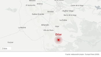 Registrado un nuevo sismo, de magnitud 3,4, con epicentro en el municipio granadino de Dílar