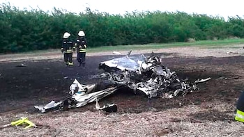 Así quedó la avioneta luego