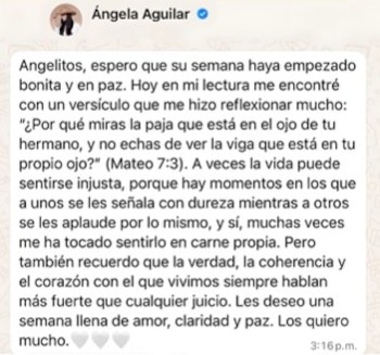 Ángela Aguilar habló nuevamente sobre