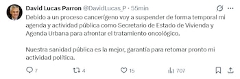 Mensaje de David Lucas, secretario de Estado de Vivienda, en sus redes sociales. (Twitter/X)
