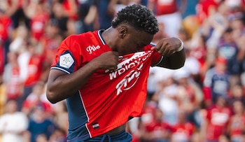 John Montaño fue el anotador del primer gol para Independiente Medellín ante Llaneros - crédito DIM