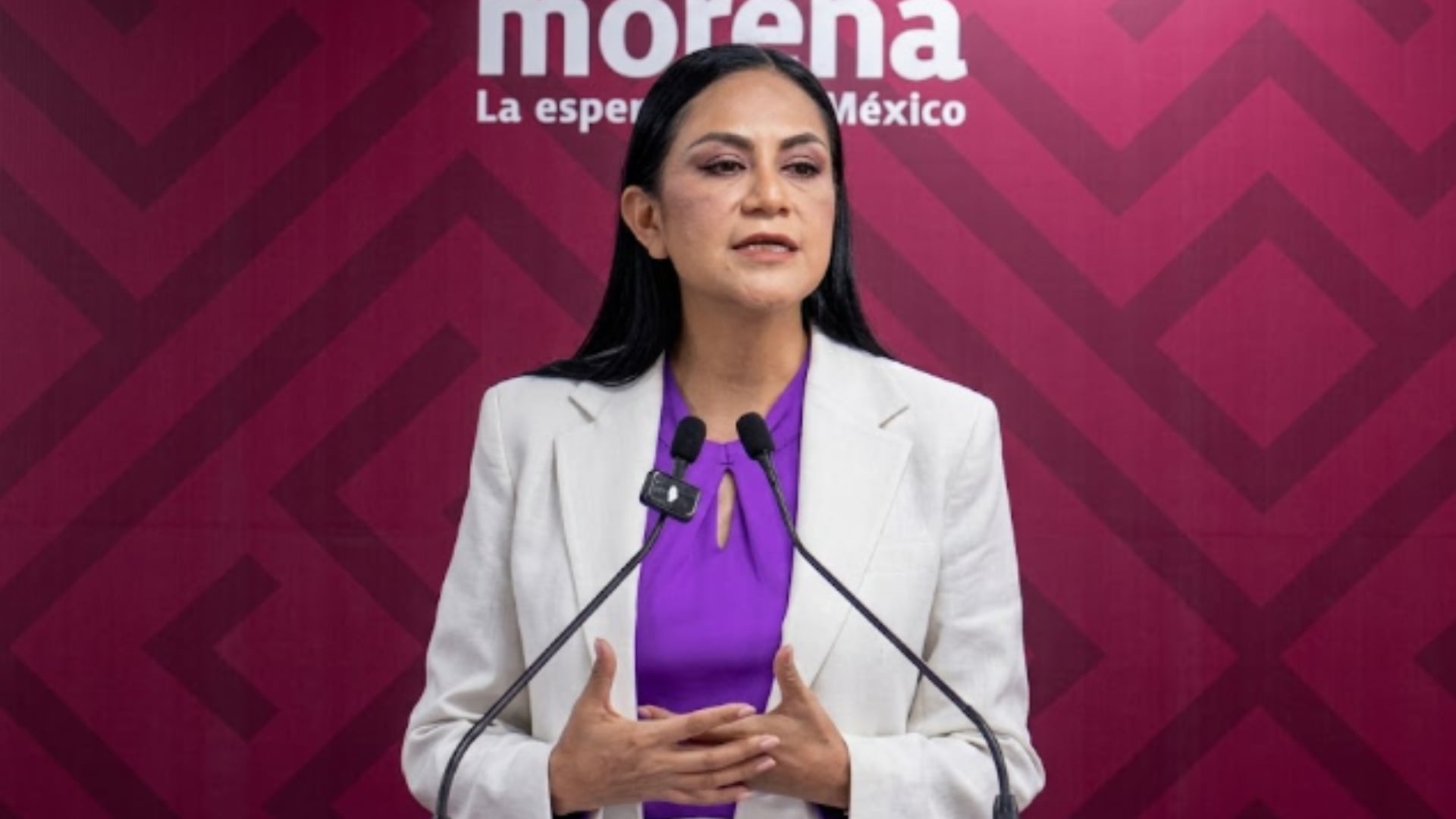 Ariadna Montiel Reyes encabeza un mensaje del partido Morena en el que señala la unidad de la organización política en México. (Morena | Yotube)