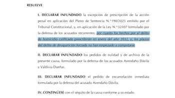 Poder Judicial declaró infundados los