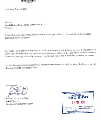 Segunda renuncia en Primero la