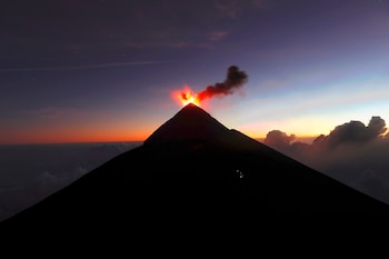 Vista del volcán de Fuego