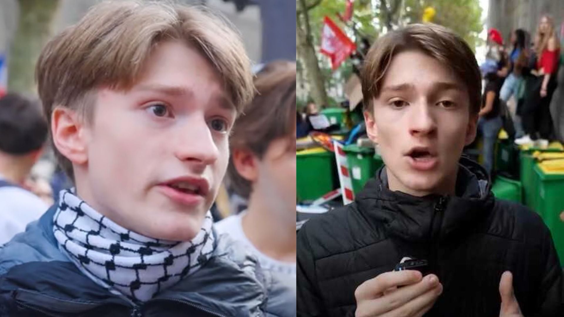 Elwan Benoît, estudiante del liceo Jacques-Decour de París, alcanzó notoriedad tras un debate viral con un influencer de ultraderecha (Infobae en Vivo)