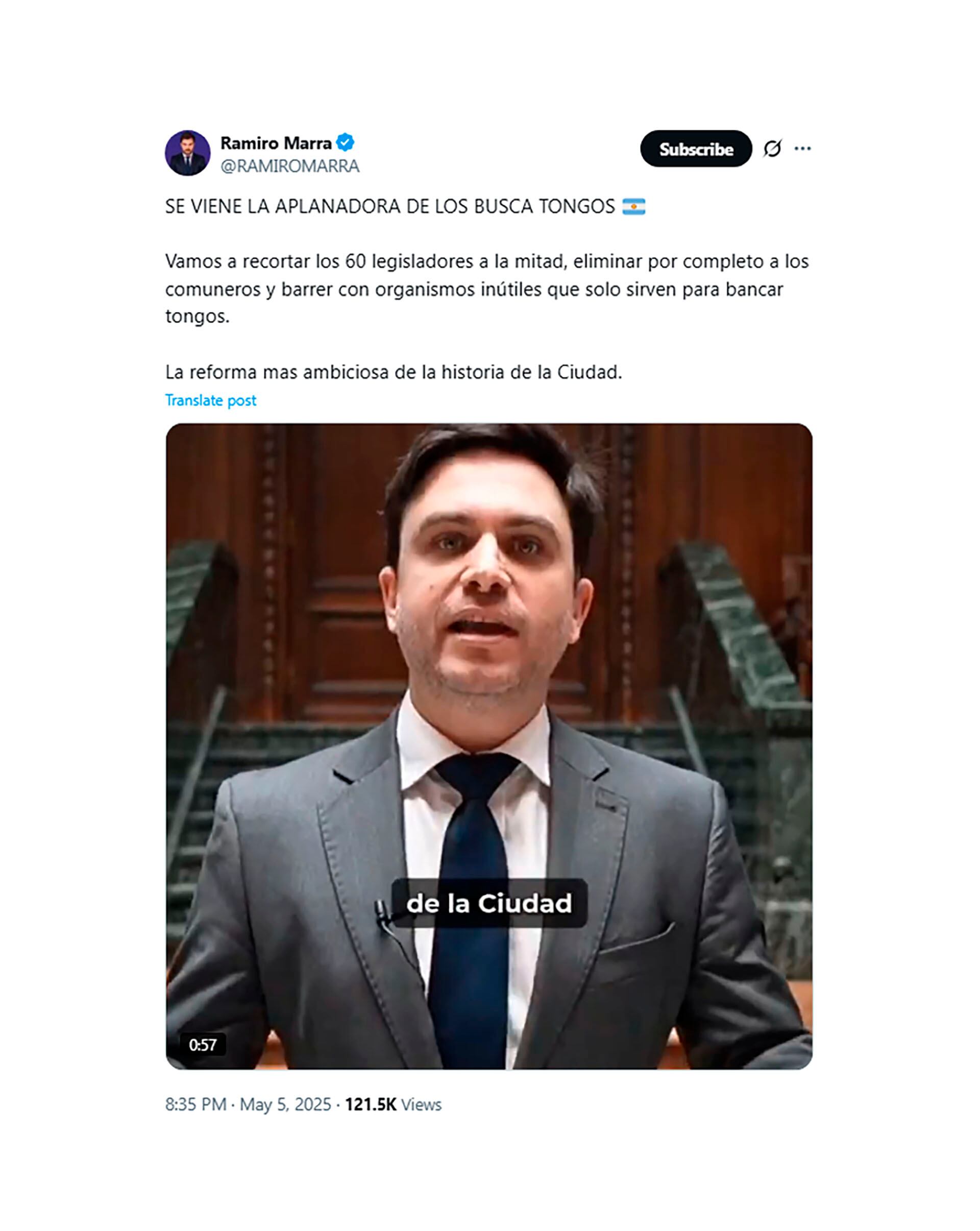 El posteo de Ramiro Marra y su propuesta de reforma política