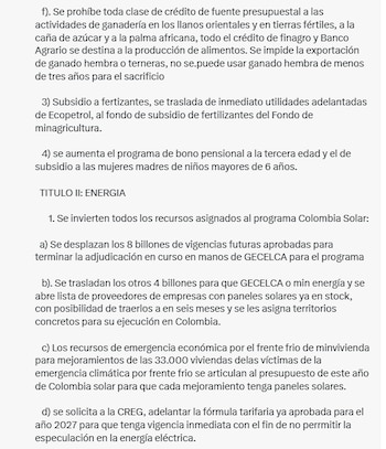 El jefe de Estado ahondó en las propuestas del decreto de desastre nacional - crédito @petrogustavo/X
