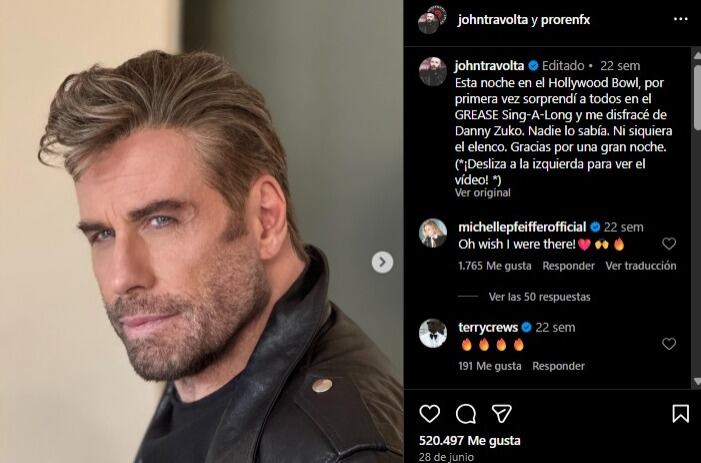 John Travolta se presentó en un evento de