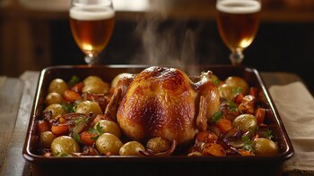 Receta de Pollo borracho navideño,