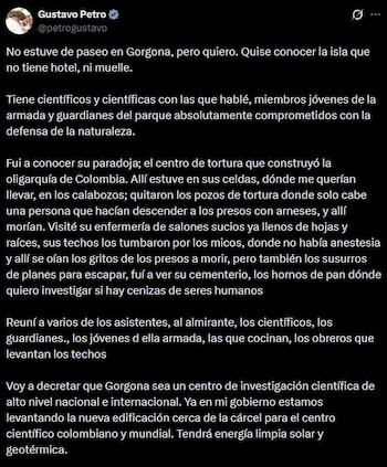 Petro compartió su intención de