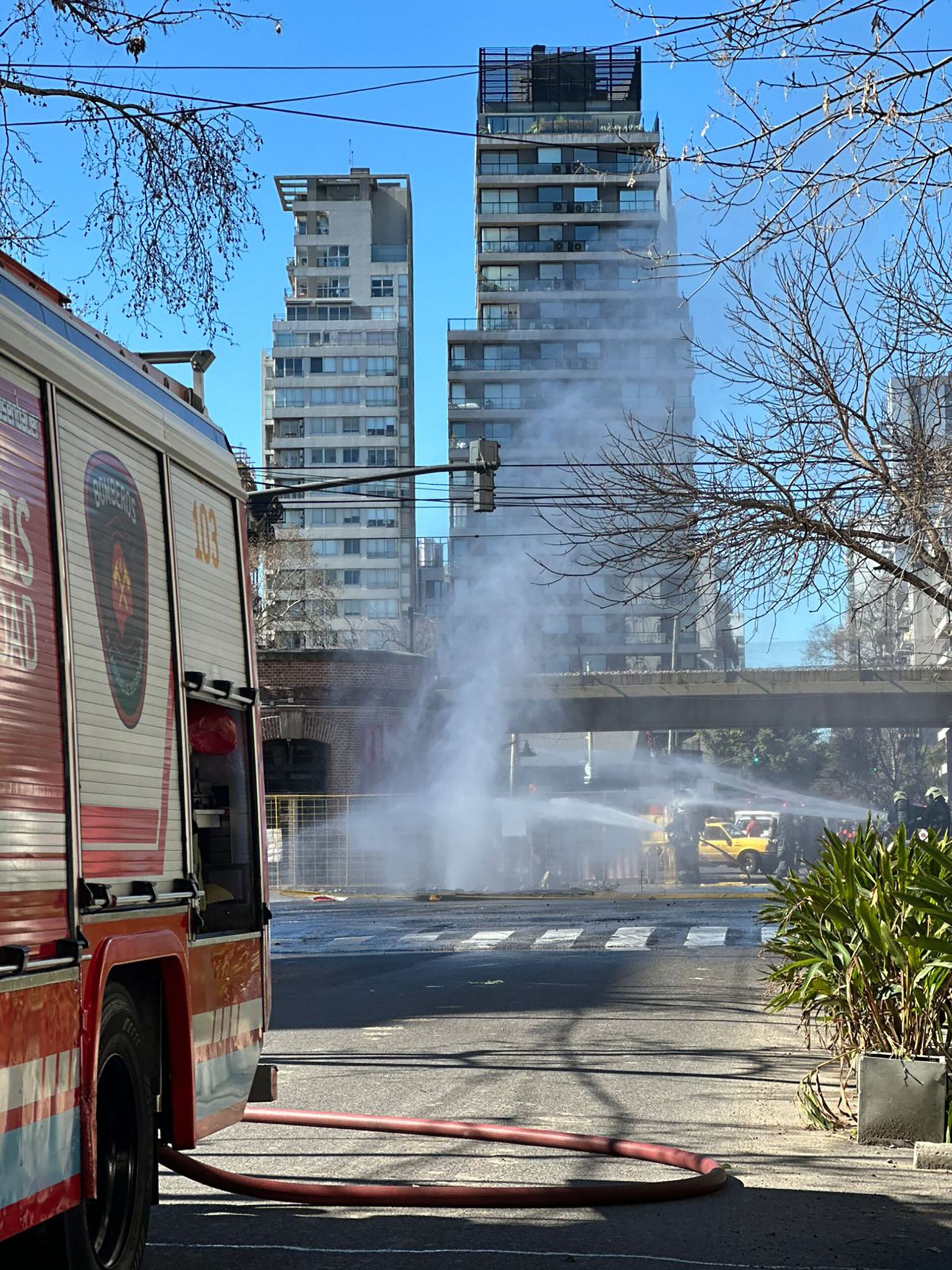 El escape de gas, en pleno Palermo (Crédito: Infobae).