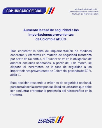El Comunicado del Ministerio de