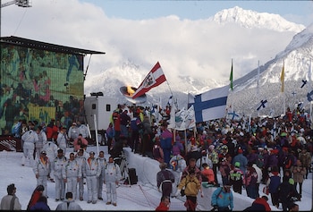 The festive scene in Courchevel,