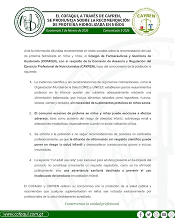 El comunicado señala que solo