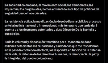 Iván Cepeda - crédito @IvanCepedaCast/X